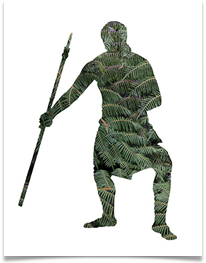 Maori (camouflaged) welcome. Double exposure - Richard  Nicholls